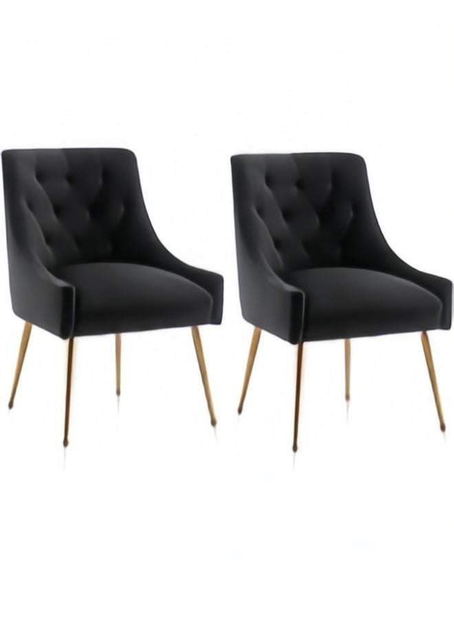 SEYNAR Dining Chair Set of 2,Modern Velvet Dining Chairs with Gold Legs,Elegant Tufted Accent Chairs for Reception, Living Room or Study Room - Image 1